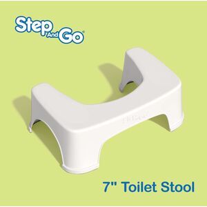 Step and Go Toilet Stool – 7” Bathroom Squat Stool